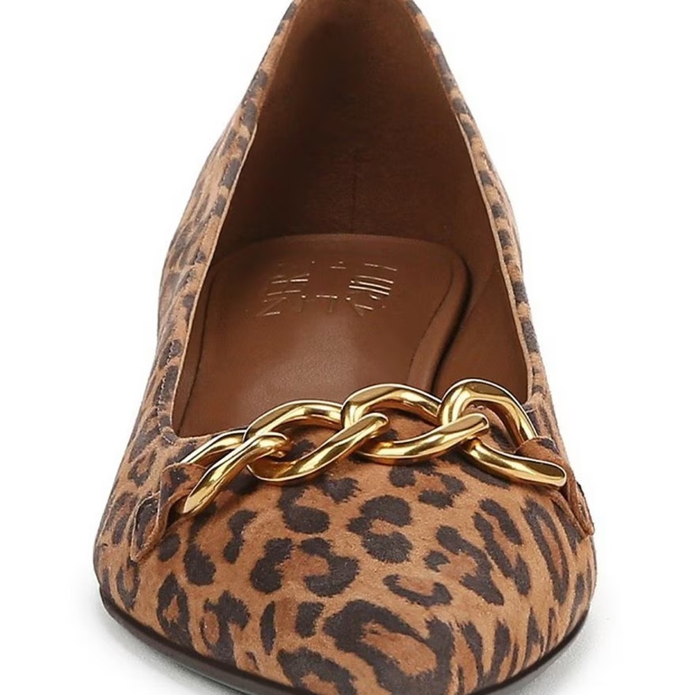 Naturalizer Leopard Print Heels with Gold Chain